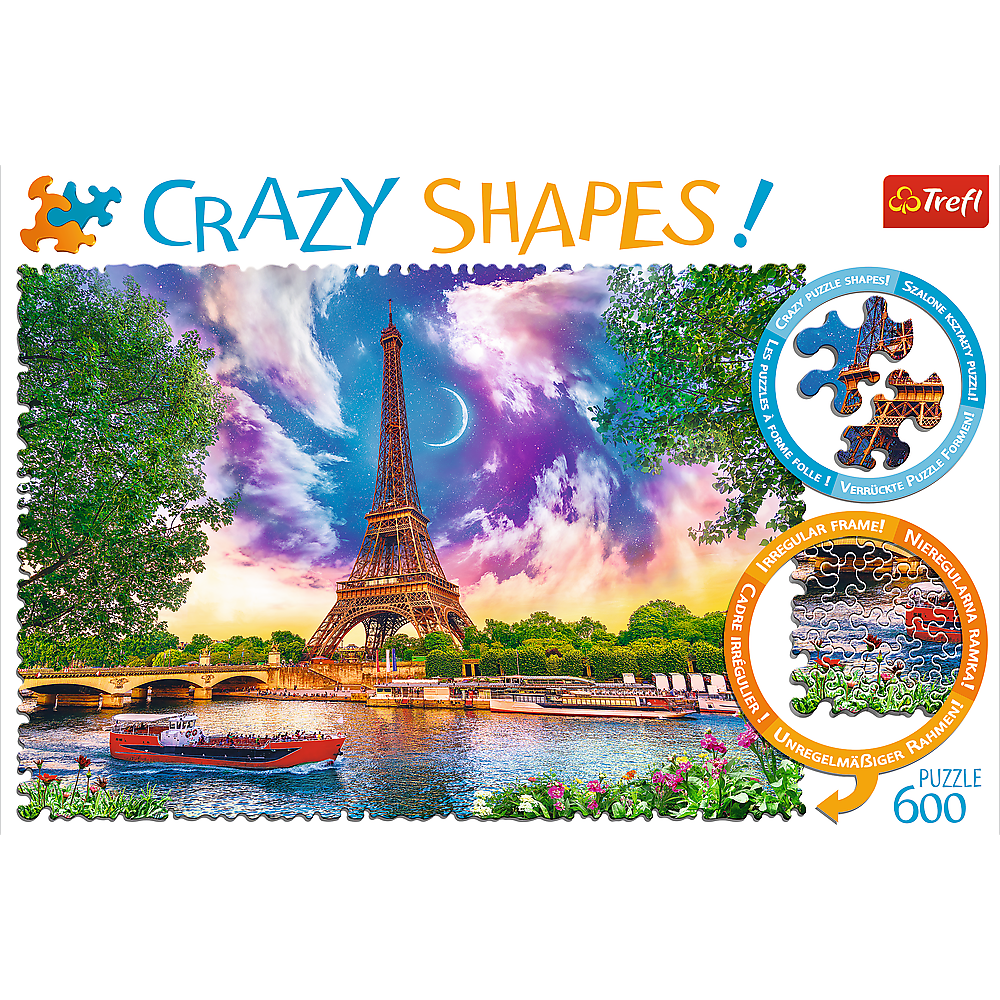 Puzzle 600 dílků nepravidelné tvary Nebe nad Paříží