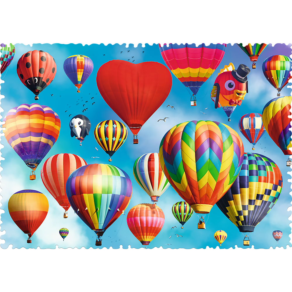 Puzzle 600 dílků netradiční tvar Barevné balóny 680x480mm