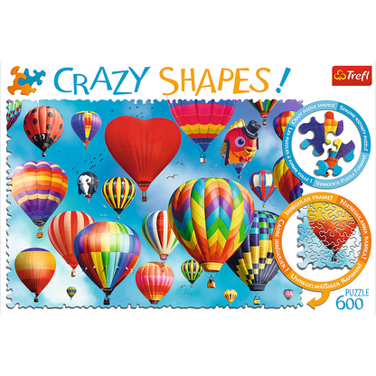 Puzzle 600 dílků netradiční tvar Barevné balóny 680x480mm