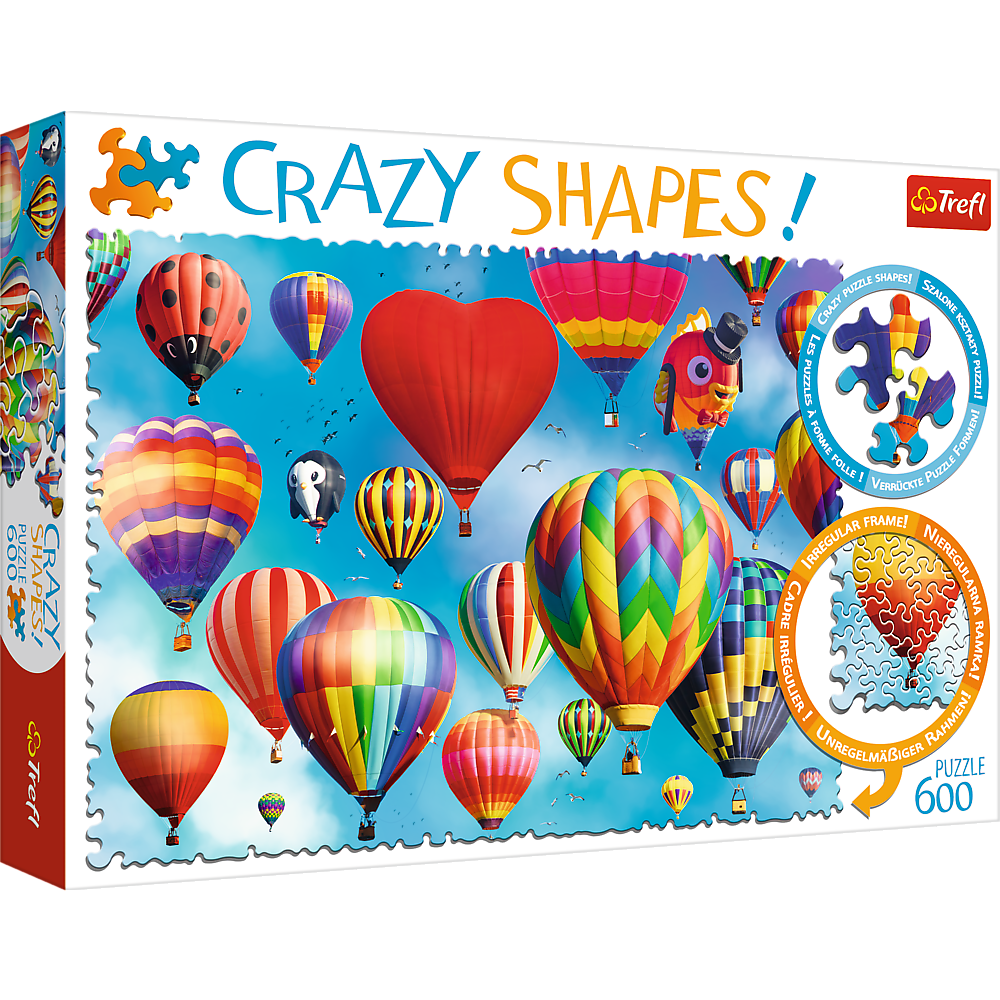 Puzzle 600 dílků netradiční tvar Barevné balóny 680x480mm