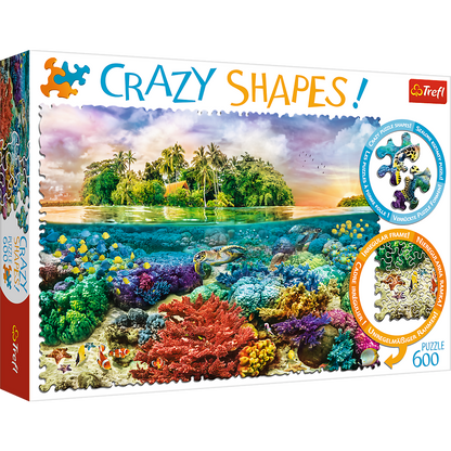 Puzzle 600 dílků netradiční tvar tropická wyspa 680x480mm