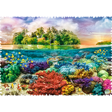 Puzzle 600 dílků netradiční tvar tropická wyspa 680x480mm