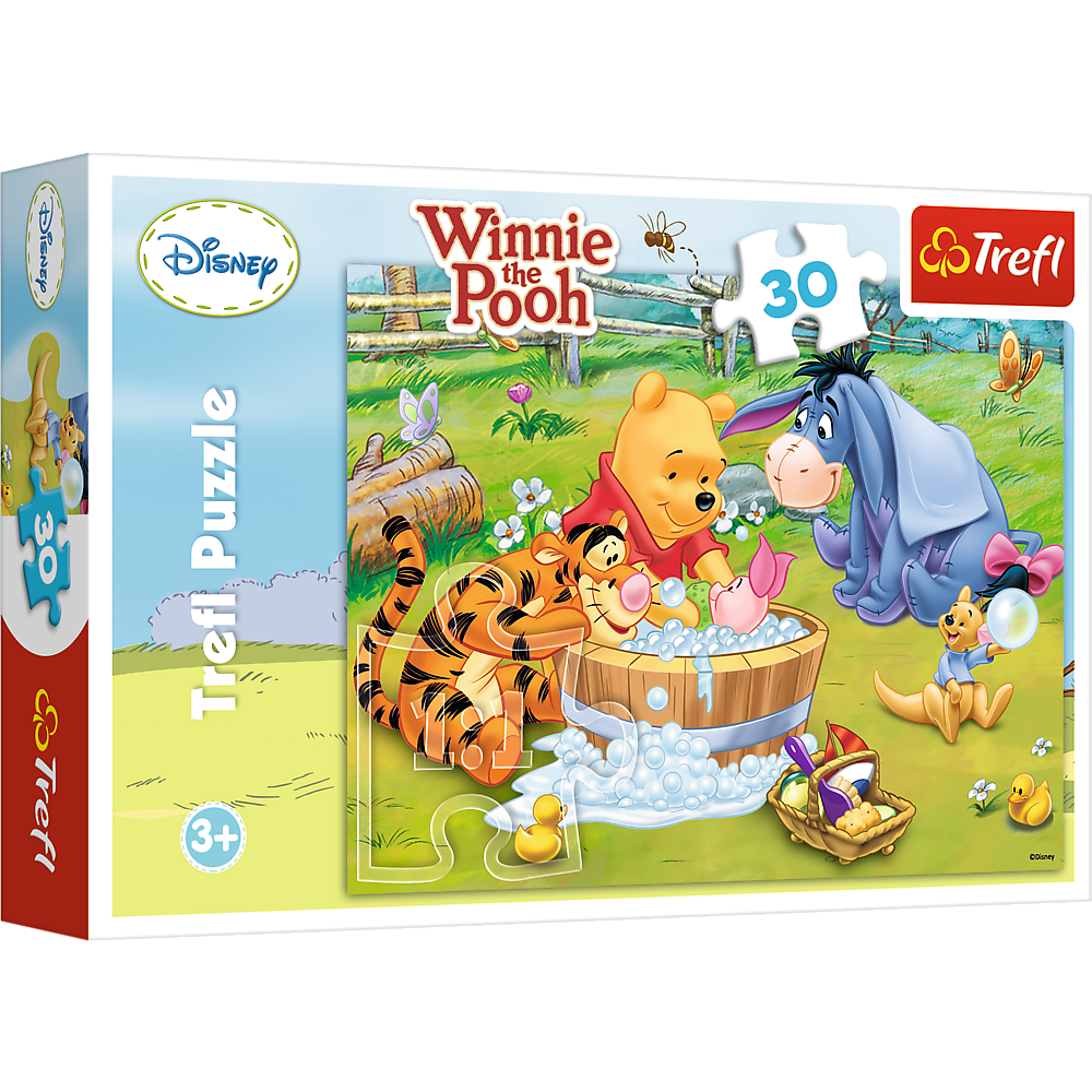 Puzzle Disney Medvídek Pú 30 dílků Prasátkova koupel