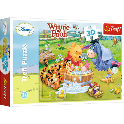 Puzzle Disney Medvídek Pú 30 dílků Prasátkova koupel