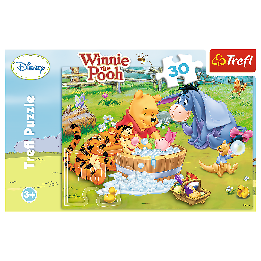 Puzzle Disney Medvídek Pú 30 dílků Prasátkova koupel