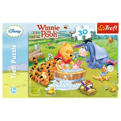Puzzle Disney Medvídek Pú 30 dílků Prasátkova koupel