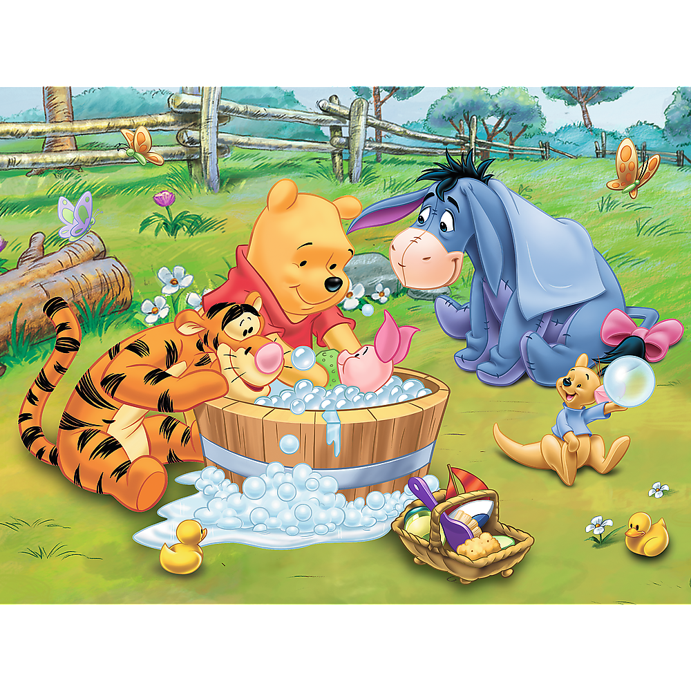 Puzzle Disney Medvídek Pú 30 dílků Prasátkova koupel
