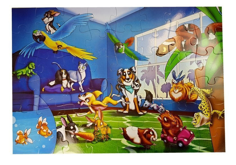 Puzzle domácí zvířátka 48 dílků 92x62 cm pro děti od 3 let