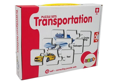 Puzzle dopravní prostředky s anglickými nápisy 10 spojení