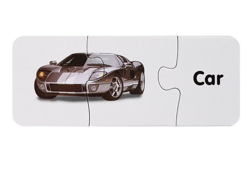 Puzzle dopravní prostředky s anglickými nápisy 10 spojení