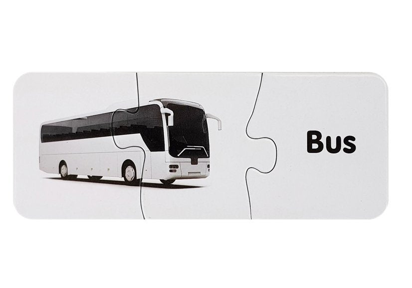 Puzzle dopravní prostředky s anglickými nápisy 10 spojení