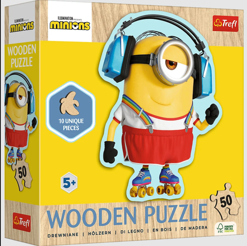Puzzle dřevěné konturové Šílený Mimoň 50 dílků – Trefl