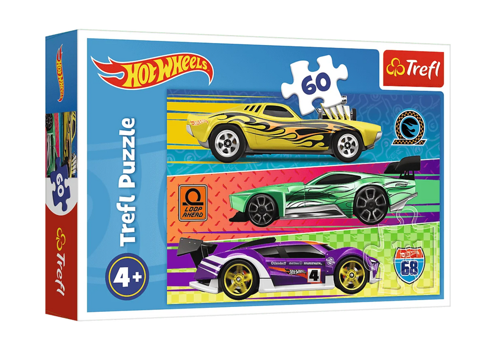 Puzzle Hot Wheels 60 dílků – Závod – Trefl