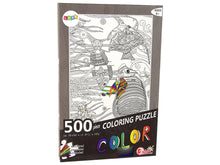 Puzzle k vybarvování 500 dílků ryby oceán s fixy