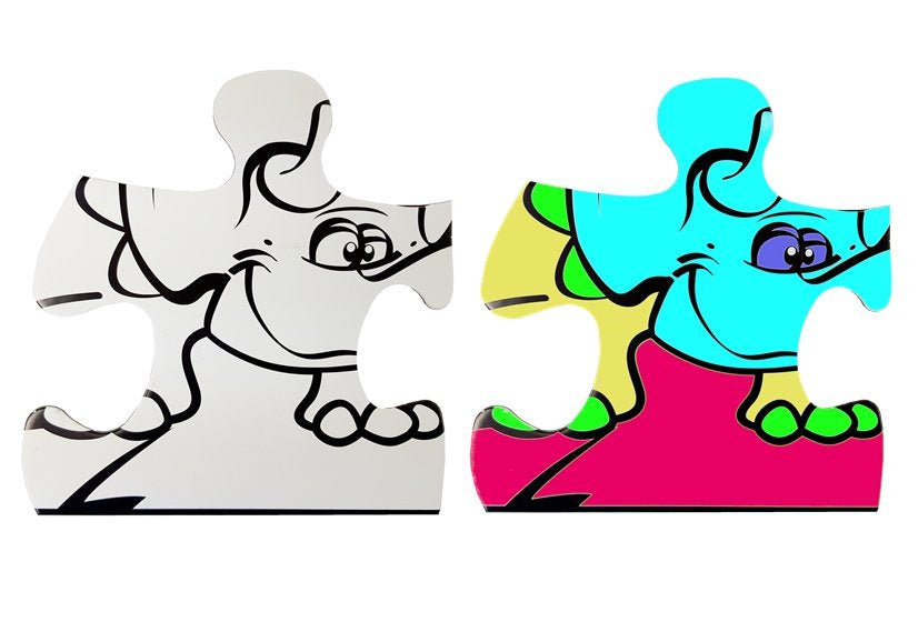 Puzzle k vybarvování s dinosaury a fixy 24 dílků