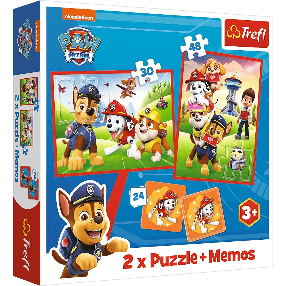 Puzzle + Memos 2v1 Paw Patrol Psi Patrol Psí tým v akci – Trefl
