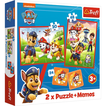 Puzzle + Memos 2v1 Paw Patrol Psi Patrol Psí tým v akci – Trefl