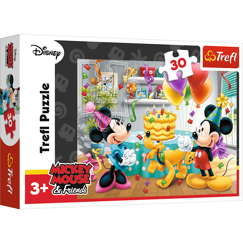 Puzzle narozeninový dort Mickey a Minnie 30 dílků – Trefl