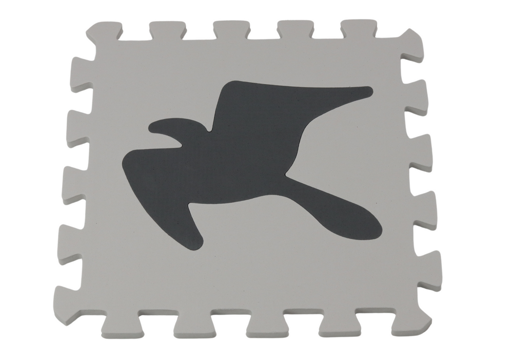 Puzzle pěnová mata edukační kontrastní šedá 28 dílků – EVA