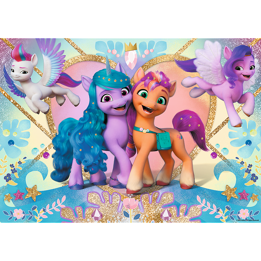 Puzzle s glitry 100 dílků třpytivé poníky – My Little Pony Trefl