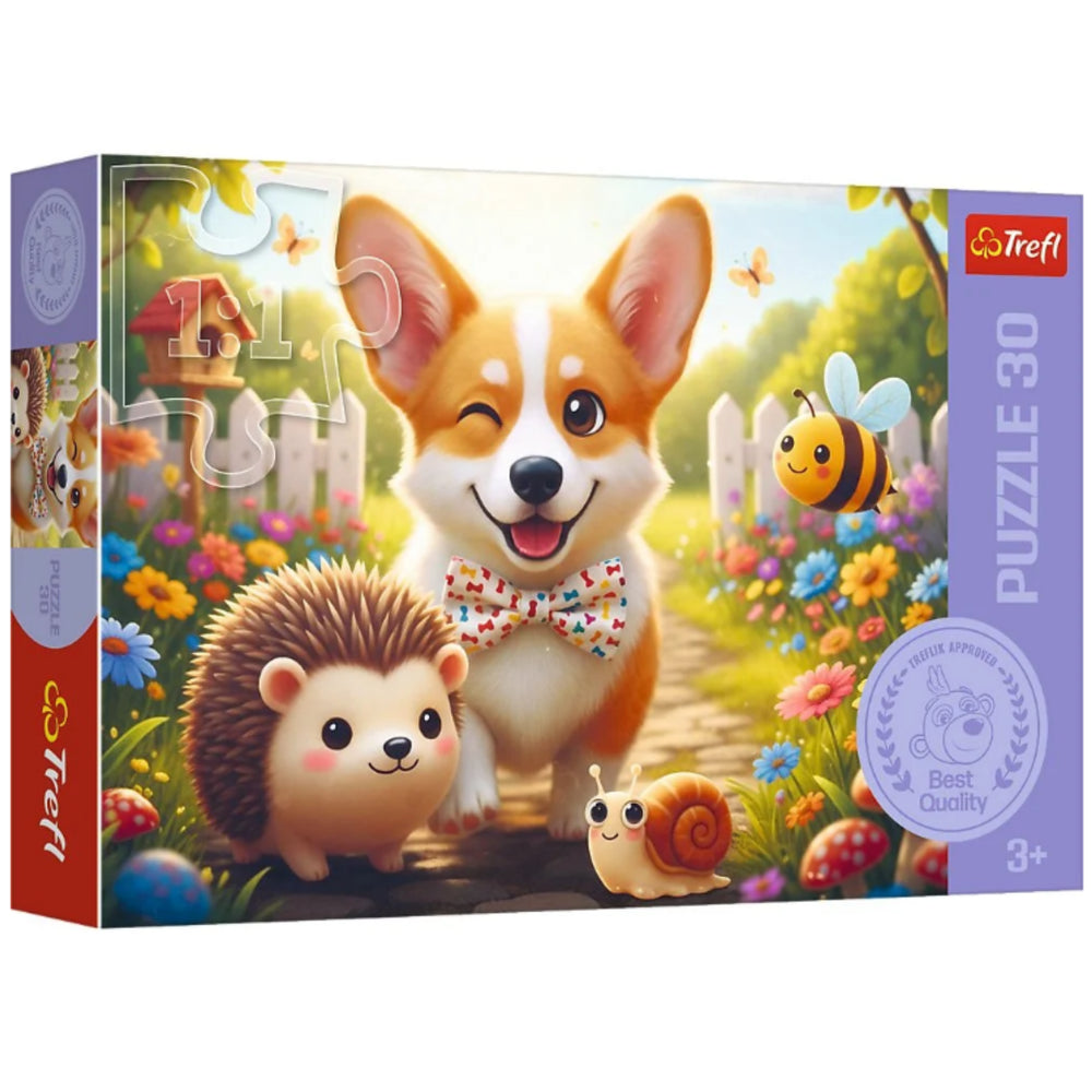 Puzzle Trefl Den s Corgim – 30 dílků – Trefl