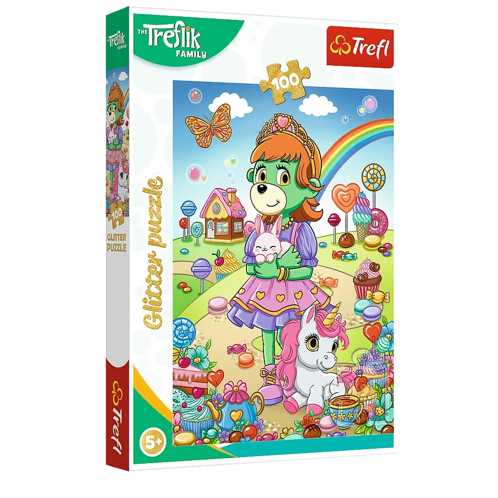 Puzzle Treflikova rodina s glitry 100 dílků – Trefl