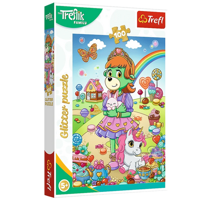 Puzzle Treflikova rodina s glitry 100 dílků – Trefl