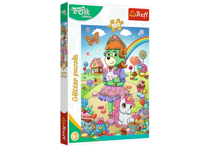 Puzzle Treflikova rodina s glitry 100 dílků – Trefl