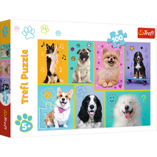 Puzzle Ve světě pejsků 100 dílků – Trefl 16421