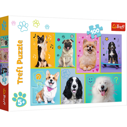 Puzzle Ve světě pejsků 100 dílků – Trefl 16421