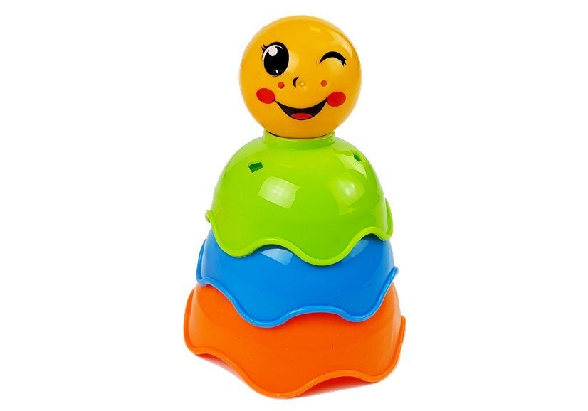 Pyramida pro miminka z barevných kelímků tęczová