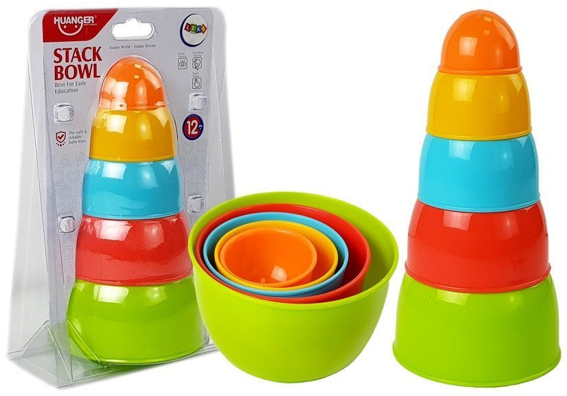 Pyramida skládací kelímky pro děti 5 kusů barevná