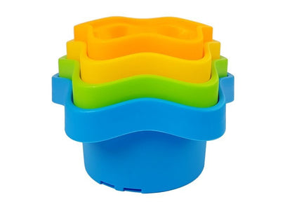 Pyramida z kelímků pro miminka s hvězdičkami barevná