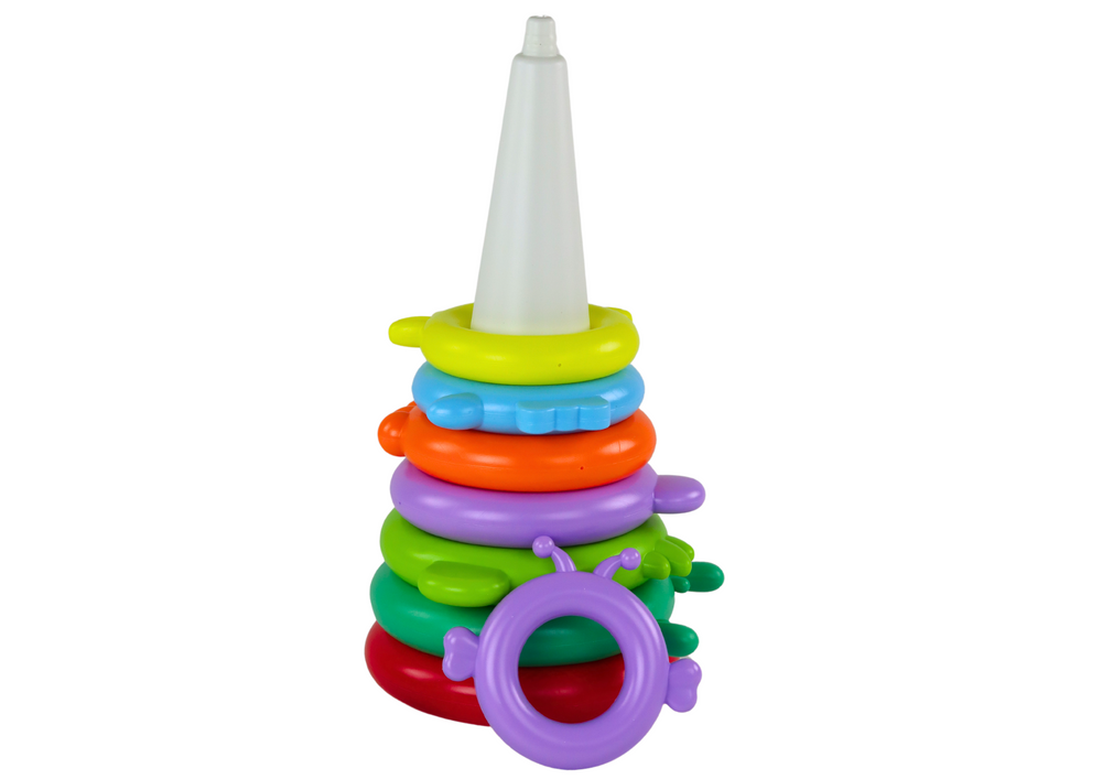 Pyramida žirafa s 13 barevnými kroužky – 43cm | dětská
