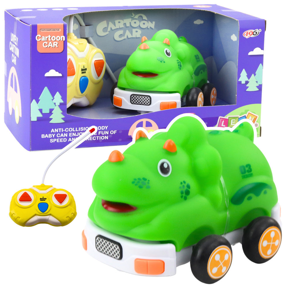 RC autíčko na dálkové ovládání Dinosaurus se světly zelené