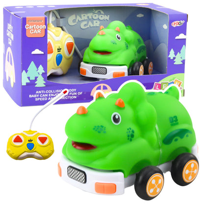 RC autíčko na dálkové ovládání Dinosaurus se světly zelené
