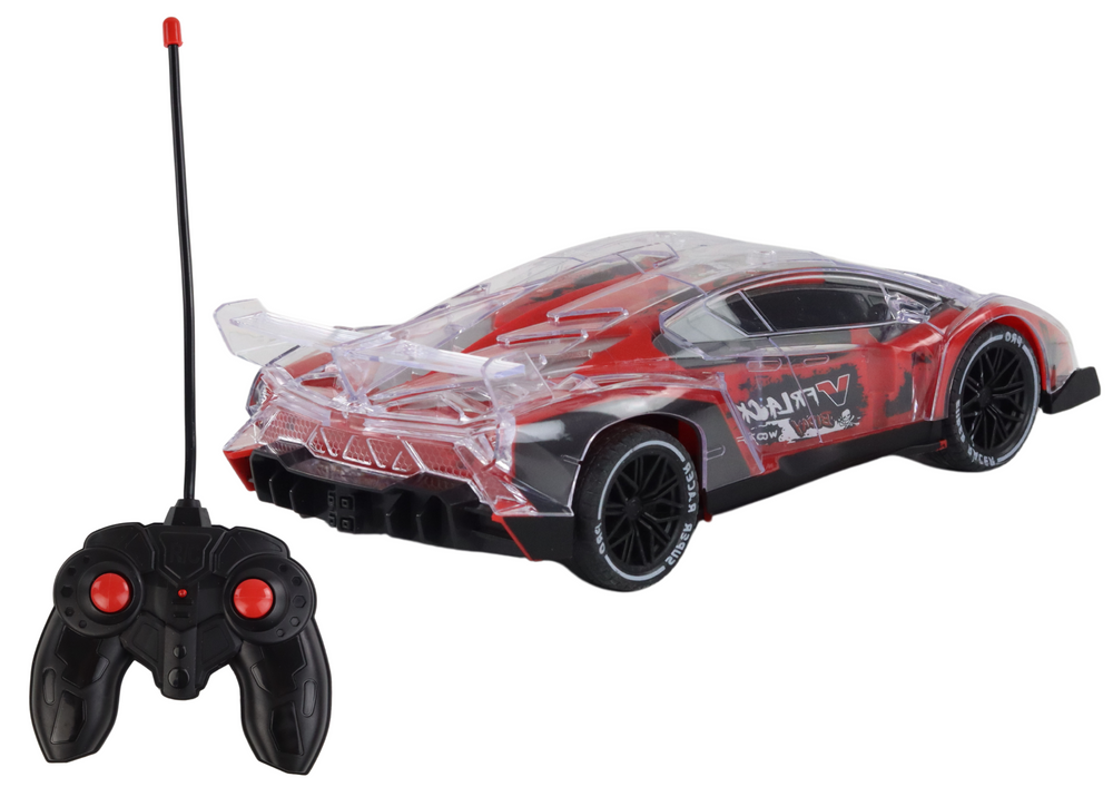RC auto 1:16 se světly – sportovní dálkové ovládání | červené