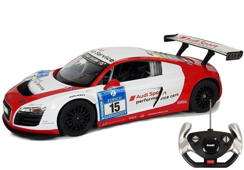 RC auto Audi R8 LMS 1:14 s dálkovým ovládáním bílo červené
