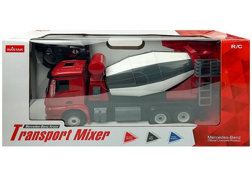 RC auto betoniarka na dálkové ovládání Mercedes Benz Arocs 1:14 červené