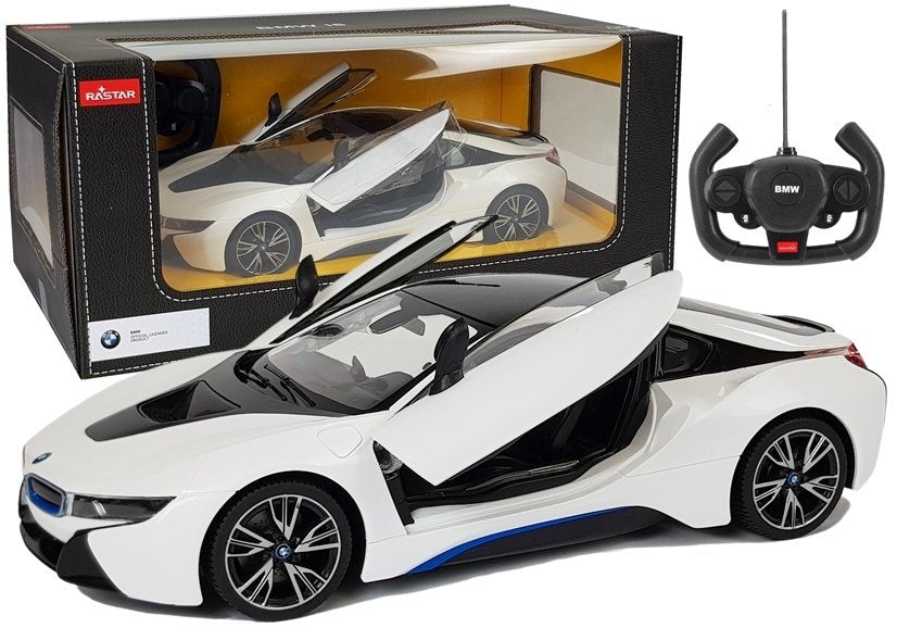 RC auto BMW i8 s automatickými dveřmi 1:14 bílé – Rastar