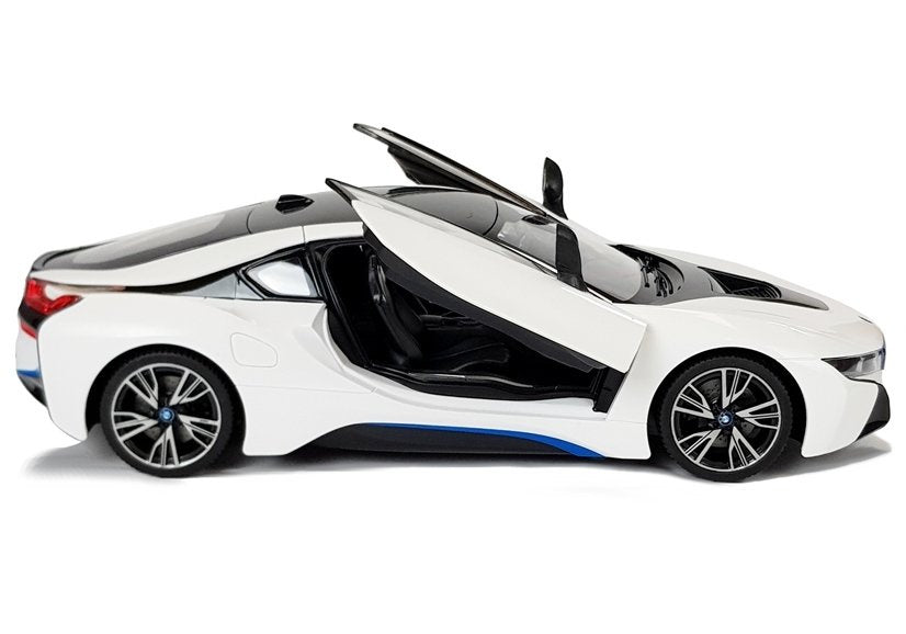 RC auto BMW i8 s automatickými dveřmi 1:14 bílé – Rastar