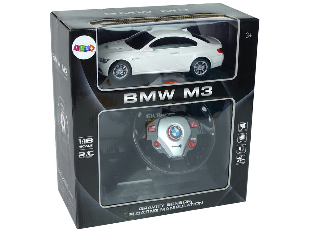RC auto BMW M3 s volantem 1:18 zvuk světla bílé