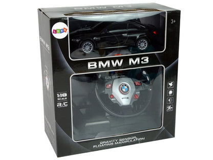 RC auto BMW M3 s volantem 1:18 zvuk světla černé