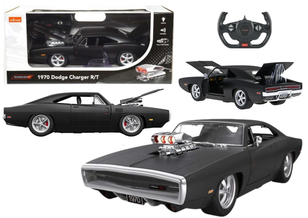RC auto Dodge Charger R/T 1:16 s otevíratelnými prvky – černé