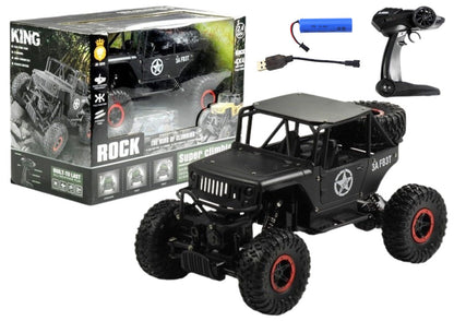 RC auto Jeep na dálkové ovládání 1:18 s 4x4 pohonem černé