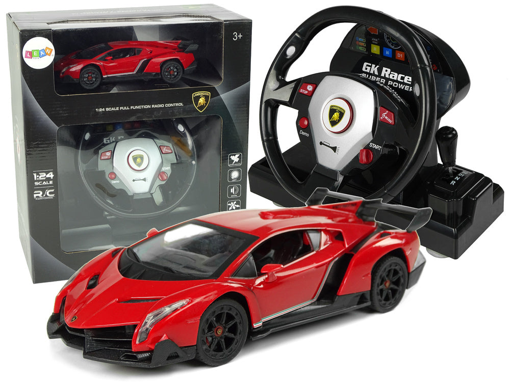 RC auto Lamborghini Veneno s volantem červené 1:24