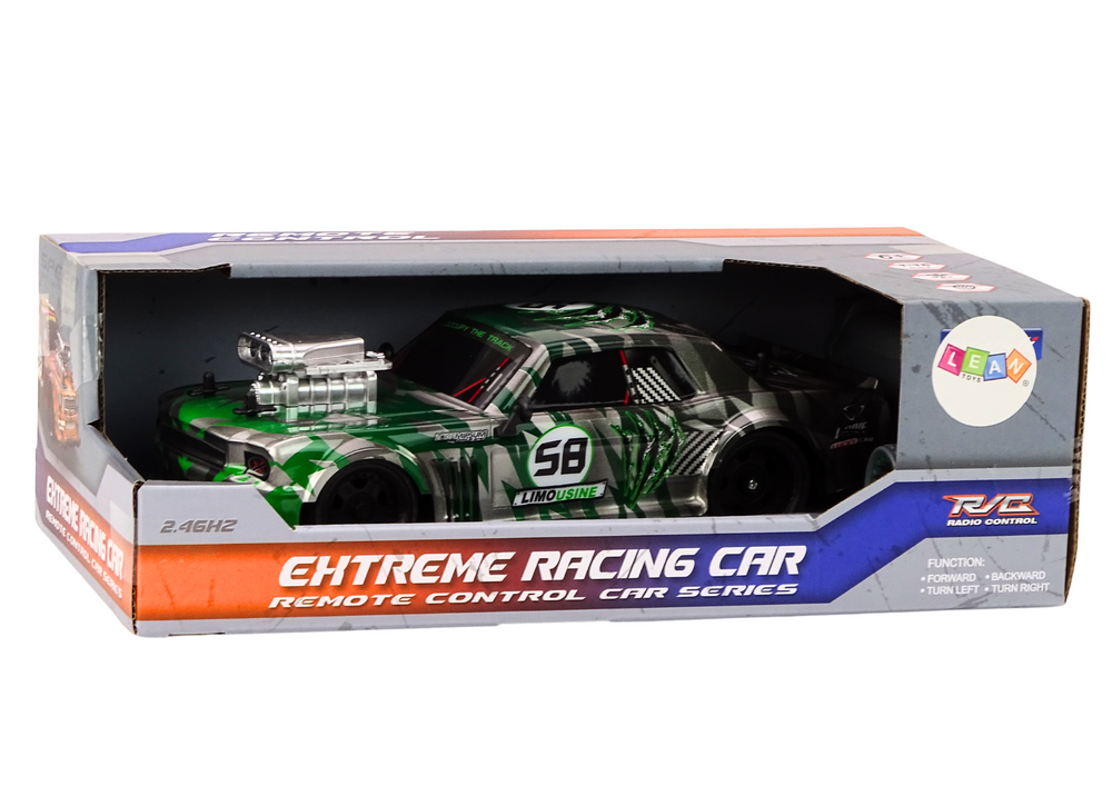 RC auto na dálkové ovládání 1:16 gumové kola drift zelené