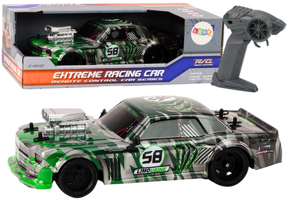 RC auto na dálkové ovládání 1:16 gumové kola drift zelené