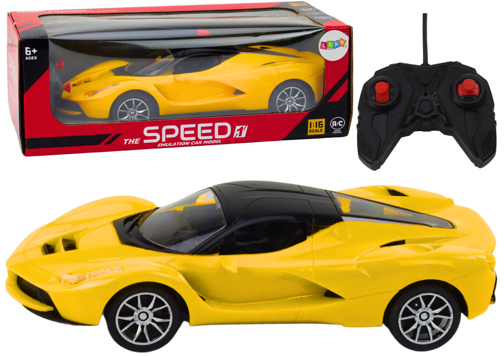 RC auto na dálkové ovládání 1:16 sportovní s LED světly žluté