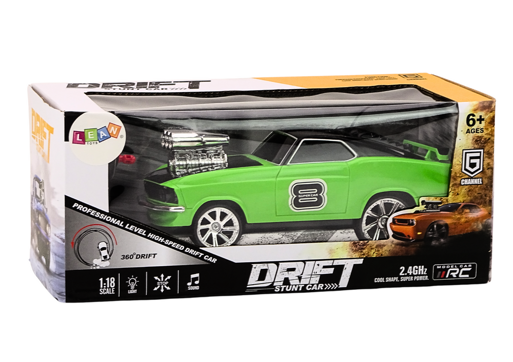 RC auto na dálkové ovládání 1:18 drift – 360° světla zvuky
